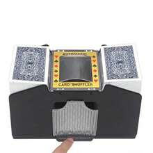 4 Decks Automatic Card Shuffler USB/Battery Powered Electric Shuffling Machine - Black - View 3