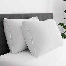 Set Of 2 Standard/Queen AllerEase Pillow Protectors - Moisture Wicking Advanced Allergy Protection - Premium Polyester Zippered Protectors - Nhà vua - Xem 3