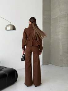 SQUALO Women's Blue Washed, Ripped, And Distressed Effect Jeans Street Style - Brown - View 3