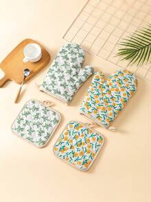 2pcs/4pcs Set Oven Mitts And Pot Holders, Double-Sided Diamond Quilted Pattern, Washable, Heat Resistant, Household Daily Use, Kitchen Baking Cooking Gift, Heat Insulation Set - Multicolor - View 7