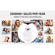 Red Light Therapy For Face, Floverkity LED Face Massager, RED Light Device, At-Home Face Tool For Skin Care (White,3 Light) - 白色 - 查看 5