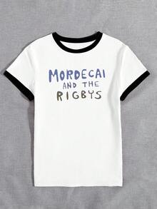 DEAR MOLLY 新款字母印花撞色T恤，女士款，柔软透气，短袖休闲运动T恤，圆领运动时尚夏季款 - 彩色 - 查看 3