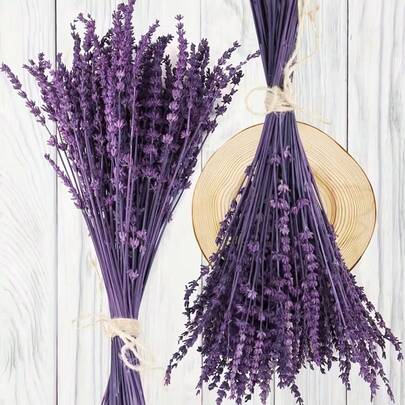 25/50/100/200+ tallos Ramo de flores de lavanda seca, ramos de lavanda seca fragante aptos para ducha, boda, decoración de jarrones del hogar, manualidades, aromaterapia y perfumado