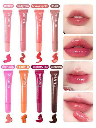 1 pieza Bálsamo labial hidratante, Cuidado de labios, Aceite labial transparente hidratante, Elimina la piel muerta, Atenúa las líneas de los labios, Bálsamo/Brillo labial hidratante, Aceite labial nutritivo, Gelatina labial hidratante, Crea una condición labial perfecta, Regalo para la novia y la mamá