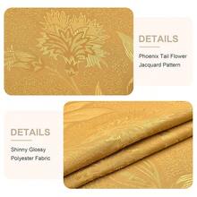 Wolkemer Shiny Large Oval Jacquard Tablecloth 60 X 120 Inch Gold Floral Countryside Leaves Damask Patterns Table Cloth Glossy Fabric Table Cover For Dinner Kitchen,GolFD12ss0inchx60inchOval - 金色 120 英吋 x 60 英吋橢圓形 - 查看 6