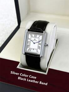 1pc Pablo Raez Classic Men's Wristwatch, Minimalist Men's Business Wristwatch, Luxury Rectangular Stainless Steel Wristwatch, Roman Numeral Wristwatch - one-size - View 17