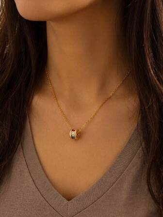 Newsoul 1 pieza Collar de plata de ley 925 con circonita cúbica brillante y estampado colorido, regalo de aniversario exquisito para la novia