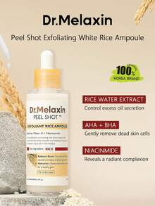 Dr.Melaxin PEEL SHOT 80ml Rice Exfoliating Ampoule, Gentle Exfoliating Ampoule, Hydrating Essence Texture, Lightweight And Easily Absorbed, Gently Exfoliates, Brightens Complexion, Improves Rough Skin Texture, Korean Cosmetics