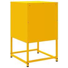 vidaXL Musztardowo-żółty stolik nocny 36x39x60,5 cm Stal - Czarne - Zobacz 9