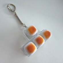 1pc Caramel Bread Shaped Keychain, Mechanical Keyboard Switch Tester, Keyring, Desktop Decor, Phone Charm, Creative Fidget Toy - Multicolor - View 6