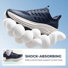 Men's Slip-On Sneakers: Hands-Free Running Shoes Athletic Cushioning For Walking, Jogging, Tennis & Gym Workouts Non-Slip Comfortable Trainers - Màu xanh lam - Xem 3