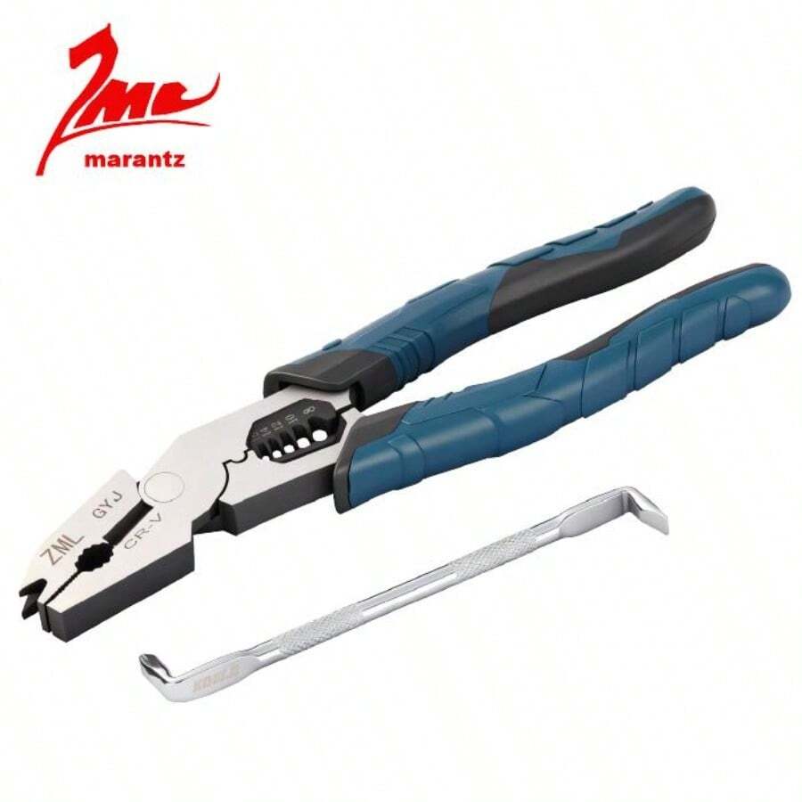 ZML 6-In-1 Multi-Function Wire Stripper Pliers+Z-Shaped Screwdriver CR-V Multi-Function Pliers With Wire Stripper And Diagonal Cutters, Chromium-Vanadium Steel Construction, Suitable For Nails, Wire, Electrical Cables, And Cables,Specialty Hand Tools - Default - 查看 1