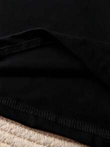 Women's Basic Solid Color Short Sleeve Crew Neck Pure Cotton T-Shirt, Slim Fit Casual Daily Top, Sizes S-XXXL, Soft Breathable Comfortable Tee, Lightweight Summer Fashion Essential, Easy To Match, Classic Style, High-Quality Cotton Fabric, Suitable For All Seasons,  Basic Top For Women - 黑色 - 查看 7