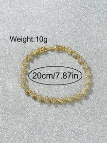 Pulsera con diseño de diamante de imitación - Dorado - Ver 5