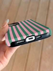 1pc Minimalist Artistic Colorful Striped Pattern Glossy 2-In-1 Phiên Film Hard Phone Case Compatible With Samsung/Compatible With IPhone 11/12/13/14/15/16/17 Pro Max - Multicolor - View 4