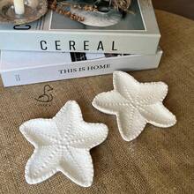 DIY Resin Mold Ocean Starfish Asymmetrical Tray Dish Vanity Tray Mold, Plaster Drip Glue Mold Starfish Shaped Jewelry Tray, Silicone Mold Suitable For DIY Handmade, Daily Tray Making, Candle Holder Making - White - View 7