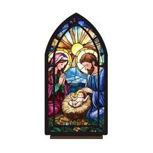 3D立体摆件 - 3D立体摆件 [复活节] 耶稣诞生图书馆标志雕像，书架装饰，基督教书籍角，温馨书籍角，爱书人士，乔迁礼物（不含蜡烛） - 彩色 - 查看 10