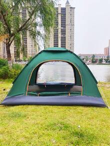Tienda de Campaña Automática Verde Impermeable para Parque Playa (Diseño Compacto)