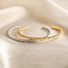 1 件装优质不锈钢手链，防褪色饰品，适合派对和日常佩戴 - 銀色 - 查看 2