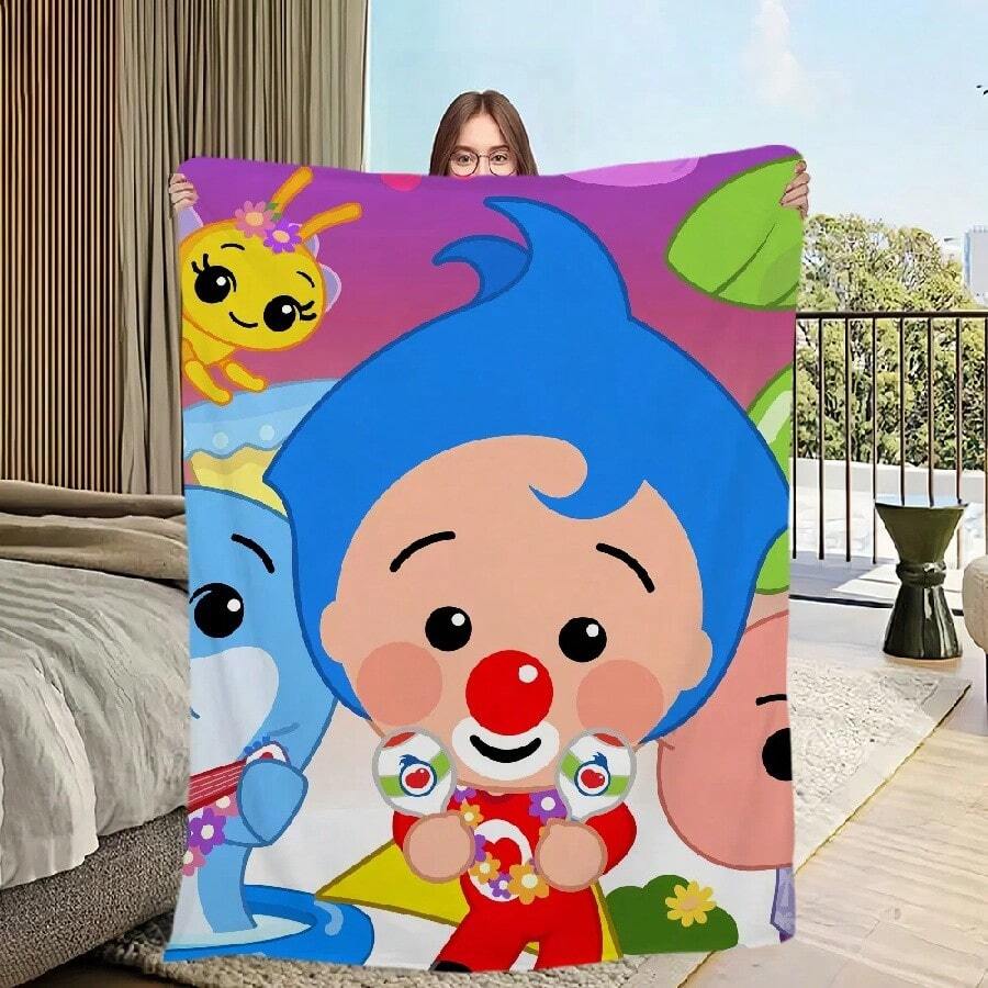 P-Plim Cute Blanket Comfortable Skin Friendly Soft Sofa Living Room Bed Bedroom Blanket Suitable For Travel And Gifts1.Jpg - 白色 - 查看 1