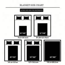 Vintage-Inspired Social Worker Flannel Throw Blanket - Geometric Pattern, All-Season Comfort, Digital Print, Lightweight Polyester, Ideal For Office Naps & Cozy Moments, Versatile Shawl Option, Throws For Couch, Cozy Flannel Blanket - 彩色 - 查看 3