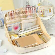 90 Degree Opening Pencil Case, 12 Compartments, Oxford Cloth Material, Stationery Storage Bag, Essential For Back To School, Suitable For School Supplies, Pencil Box, Backpack - One Size - View 7