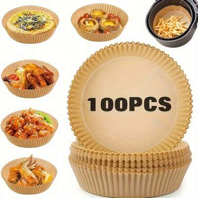 25/50/100pcs Square Disposable Air Fryer Liners, Paper Air Fryer Baskets, Baking Trays, Oven Accessories, Baking Tools, Kitchen Gadgets