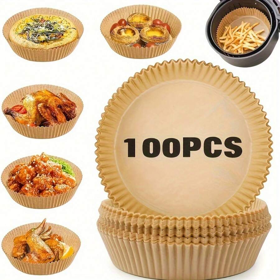 25/50/100pcs Square Disposable Air Fryer Liners, Paper Air Fryer Baskets, Baking Trays, Oven Accessories, Baking Tools, Kitchen Gadgets