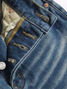Vaqueros ajustados elásticos punk rock para hombres 2026 nueva llegada pantalones de mezclilla desgastados con bigotes de gato azul oscuro moda de streetwear ajustada - Azul - Ver 4