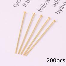 100/200个20/40毫米不锈钢平头针，镀金/镀银球头针，适用于制作吊坠首饰