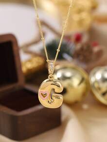 1pc Stylish And Simple Women's Necklace With 26 Letter Pendant (A-Z Capital Letters). Suitable For Everyday Wear, Unisex, And As A Gift For Friends. - Multicolor - View 9
