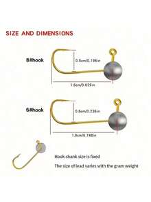 20pcs Lead Sinker Micro Fishing Hooks, Suitable For Soft Bait, Fly Fishing And Ice Fishing, Freshwater And Saltwater - Multicolor - View 5