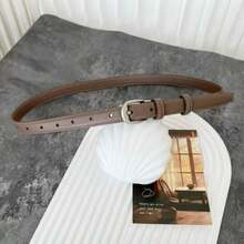 1 Stück Damen Quadratische mattsilberne Schnalle Vielseitiger Gürtel, geeignet für Jeans - Verschiedenfarbig - Übersicht 6