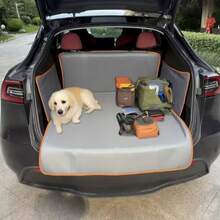 Heavy-Duty Non-Slip Car Dog Seat & Trunk Mat - Durable Kennel Pad Suitable For Cars, SUVs, Trucks - Back Seat & Cargo Area For Dogs During Travel - đen - Xem 8