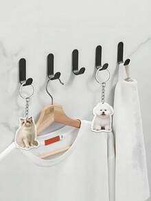 1pc Personalized Acrylic Photo Keychain, Pet Photo Keychain, Bag Charm, Customized Gift, Personalized Keychain - Multicolor - View 5