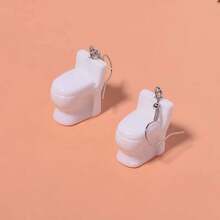 一对时尚有趣的树脂马桶造型耳环，独特 - 耳環 - 查看 4