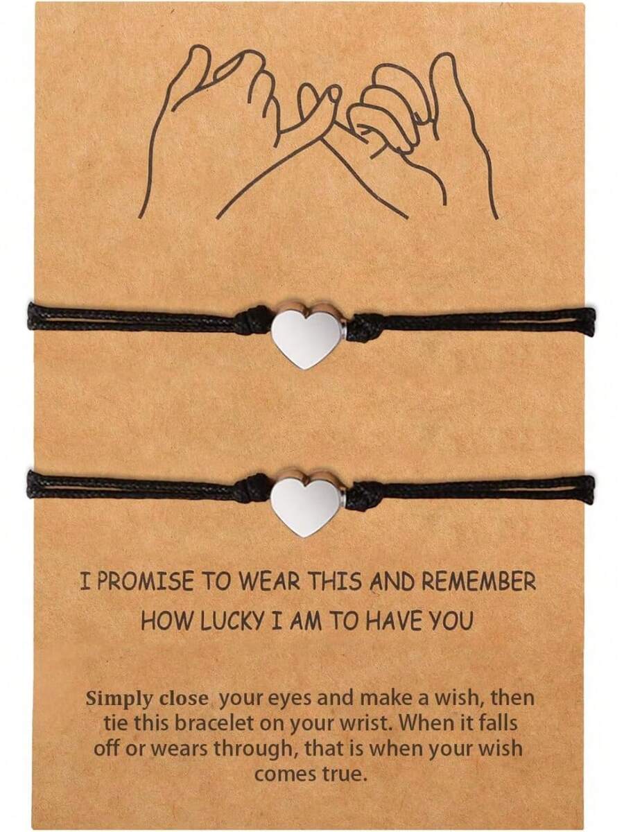 Heart Infinity Couple Bracelet, Unisex, Best Friend/Loyal Friend/Friend Promise Gift, Couple/Unisex, Friendship Wish Bracelet, Valentine's Day Gift: Clothing, Shoes, And Jewelry - B: Yin Yang - 查看 1