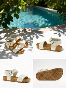 儿童休闲百搭平底凉鞋，夏季 - 米色 - 查看 8