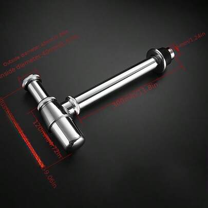 Chrome Bottle Trap Waste Bathroom Basin Sink Pipe