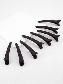 8个/包 纯色 8厘米哑光ABS塑料休闲发夹，适合日常佩戴，头部饰品，女士发饰 - 彩色 - 查看 1