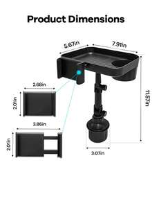 REMAX 2-In-1 Adjustable Car Cup Holder Expander With 360° Rotatable Phone Holder, Stable Design Suitable For Car, Treadmill, Golf Cart, Quick 1-Second Installation, Fits 2.5-3.7 Inch Cup Bottom, Extendable Car Accessory, Car Essential, Automotive Supplies - CP2006 Black - View 10