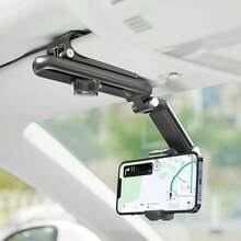 Giá đỡ điện thoại gắn trên tấm che nắng ô tô, có thể gập lại, kẹp điều chỉnh được với khả năng xoay 360°, tương thích với iPhone và Android. Món quà sinh nhật, quà tặng gia đình, bạn bè. Phụ kiện ô tô khi lái xe, chịu tải trọng lớn. - màu đen - Xem 12