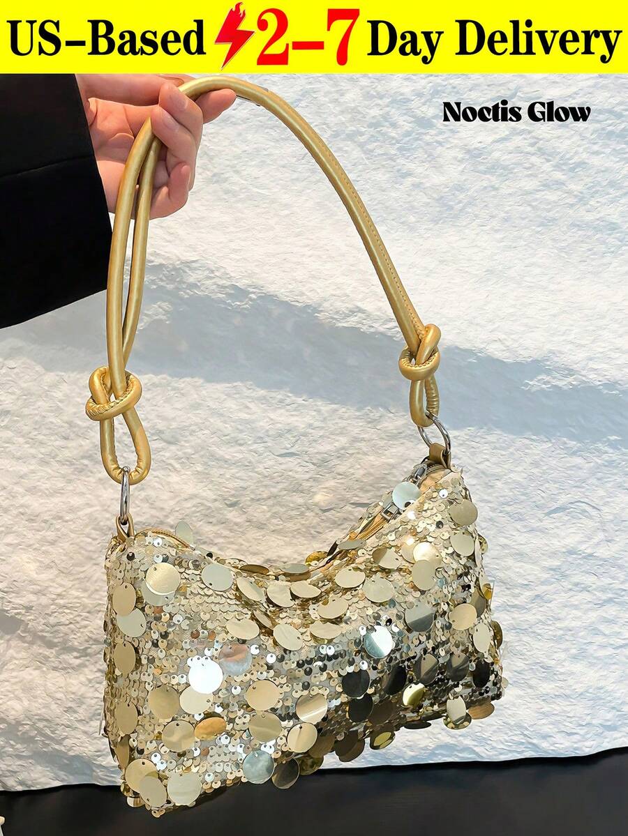 Elegant And Stylish Mini Banquet Shoulder Bag, Sparkling Handbag, Ladies' Bag, Party Clutch-Perfectly Complements Various Events Like Parties, Weddings, Dances, And Dinners. Pairs Beautifully With Holiday Party Dresses, Evening Gowns, And Sequined Skirts. An Elegant Party Handbag And Wedding Shoulder Bag, This Party Clutch Is Designed Specifically For Weddings, Banquets, And Formal Occasions-Making It An Ideal Gift For Women. - 彩色 - 查看 1