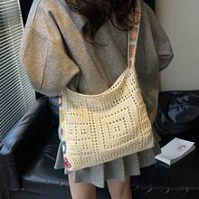 波西米亚风针织包、编织包、大容量手提包、斜挎包 - 彩色 - 查看 3