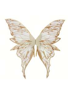 1pc Metallic Gold Butterfly Fairy Wings, Suitable For Various Festivals, Bars, Parties, Cosplay, Music Festivals - Multicolor - View 7