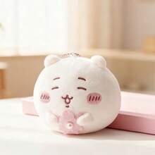 Miniso 1pc Soft Plush Sakura Season Daruma Doll Ornament: Comfortable Short Plush Material, Realistic And Cute Daruma Shape (Round Body + Sakura Prop), Durable Pink Beaded Chain, Multi-Scene Applicable (Keychain/Bag Charm/Desktop Decor), High-Quality Craftsmanship, Durable, Can Be Used As Spring Decor And Anime Merchandise Gift - Multicolor - View 4