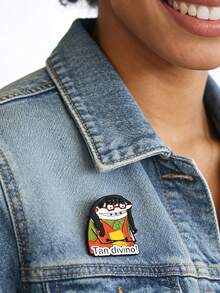 1枚美国喜剧电视剧角色珐琅徽章，棕褐色，Divino！丑女胸针，包包翻领徽章，时尚饰品，送朋友的礼物 - 彩色 - 查看 9