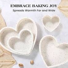 3 Pcs Silicone Heart Shaped Cake Pans 10 Inch 8 Inch 6 Inch Small Large Heart Cake Pan Set Nonstick Silicone Heart Molds Baking Red - Cream + 4 Inch - View 9