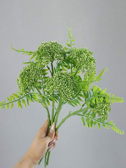 1 st konstgjord havreblomma, snöbollsformad konstväxt, lämplig för hem, rum, bröllop, present, kök, matbordsdekoration