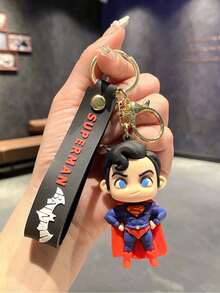 1pc Cartoon Batman Keychain, Superman Bag Accessory, Superhero Batman Keychain Bag Charm, Gift For Boys Girls, Party Costume Accessory, Party Favor, Birthday Holiday Party Gift - Multicolor - View 7